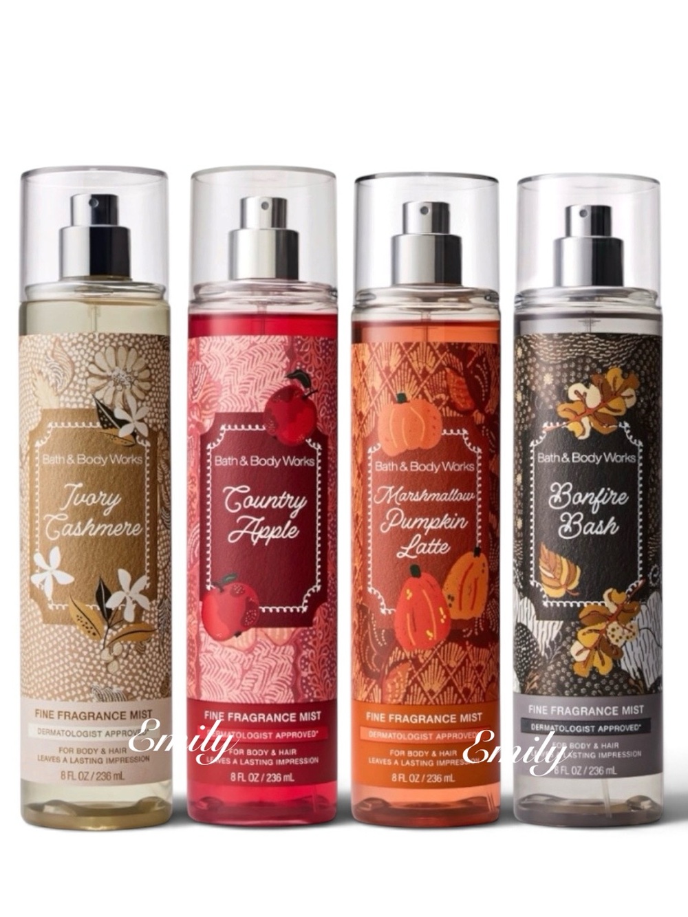 NEW! 4X Bath & Body Works FALL Collection Mist Spray 8 fl oz Set Bundle 2026